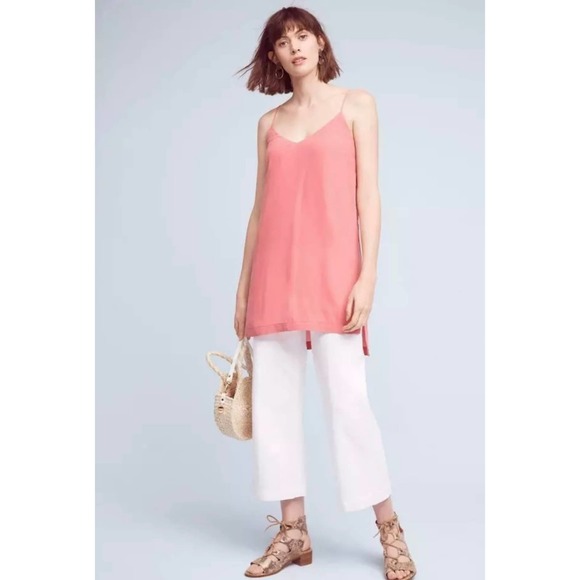 ANTHROPOLOGIE MAEVE Meret Silk Tunic Tank Rose Pink 8 NWT - Picture 2 of 10